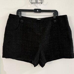 JLO Jennifer Lopez 16 Black Shimmery Tweed Women's Shorts